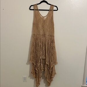Easel Tan Lace Top